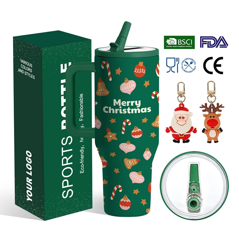 40 oz vacuum insulated stainless steel tumbler with flip straw